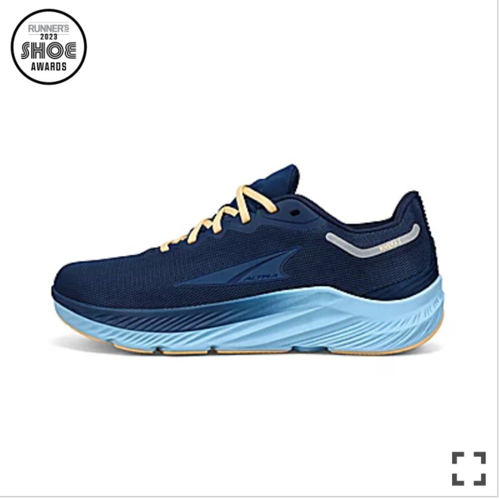 Altra Women's Rivera 3 Running Shoes in size 8 in Navy Blue and Yellow EUC